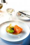 British Confit Ocean Trout with Puffed Quinoa Appetizer