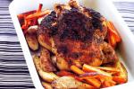 Australian Harissa Chicken With Roast Potato Carrot Chips and Minted Gravy Recipe Dinner