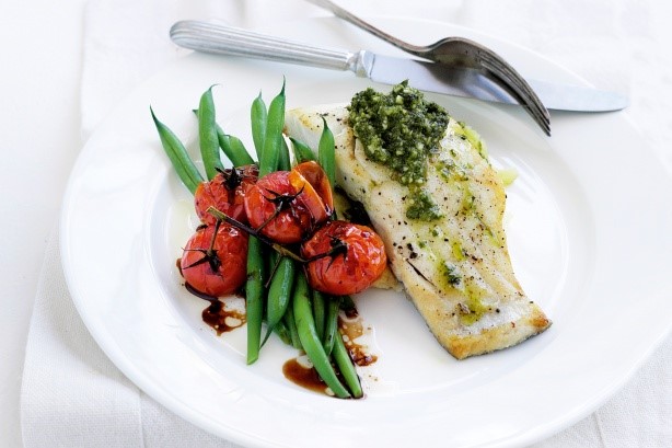 Australian Blueeye Trevalla With Almond Pesto Recipe Appetizer