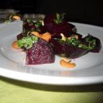American Beetroot Salad with Brown Cashew Nuts Appetizer