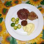 Canadian Wild Boar Steak with Cranberry Sauce Dinner