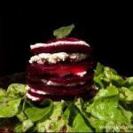 Australian Millefeuille of Beet with Goat Cheese Appetizer
