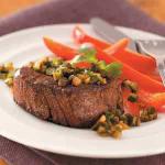 American Steaks with Poblano Relish Appetizer