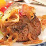 American Steaks with Shallot Sauce Dinner