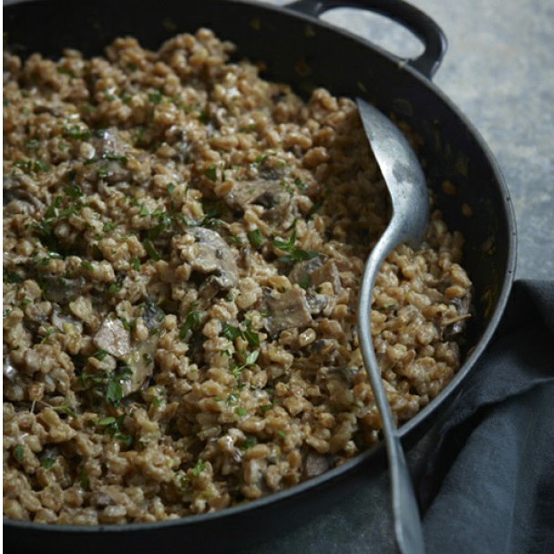 Italian Farro Risotto With Mushrooms Dinner