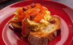 Spanish Spanishy Scrambled Eggs with Bell Peppers and Garlic Toast Recipe Appetizer