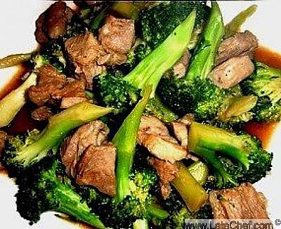 Chinese Pork with Broccoli in Oyster Sauce Dinner