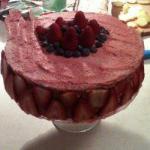 American Strawberry Cake with About Among Huckleberry Bushes Dessert