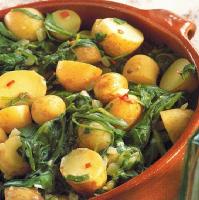 Indian Spicy Indian Potatoes with Spinach Dinner