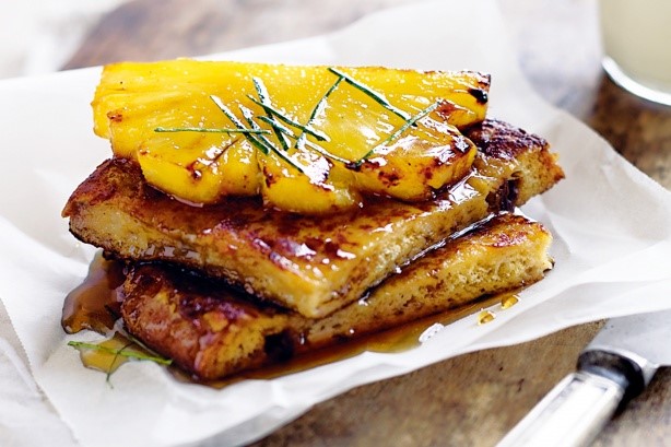 French Coconut French Toast With Caramelised Pineapple Recipe Dessert