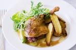 French Duck Confit With Crispy Potatoes And Bitter Leaf Salad Recipe Appetizer