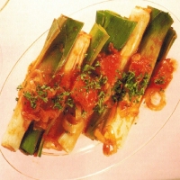 French Leeks in Tomato and Parsley Sauce Appetizer