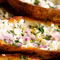 Canadian Baked Potatoes with Feta Appetizer