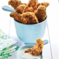 American Chicken Fingers with Honey Dill Sauce Dinner