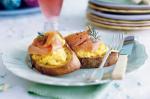 American Smoked Salmon And Scrambled Egg On Sourdough Recipe Appetizer