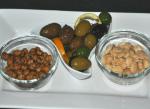 Spanish Trio of Spanish Nibbles Olives Almonds  Chickpeas BBQ Grill