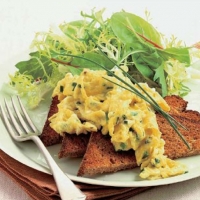 Canadian Cream Cheese and Chive Scrambled Eggs Breakfast