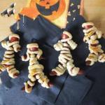 American Knacks Disguised as Mummies for Halloween Appetizer