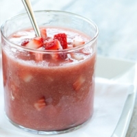 American Strawberries with Melon Sauce Dessert