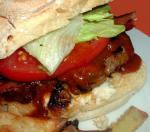 American Chipotlehoney Bbq Bacon Burger with Gorgonzola Cheese BBQ Grill