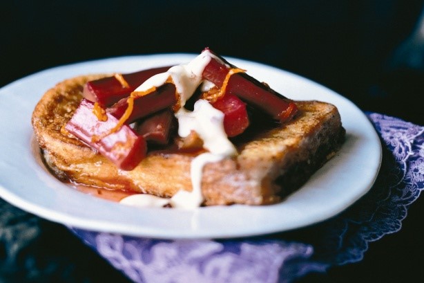 French French Toast With Baked Rhubarb Recipe Breakfast