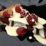 American Chocolate Cake and Raspberries Dessert