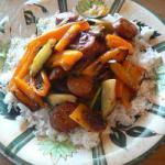 American Peppers Sausages and Zucchini with Jasmine Rice Appetizer