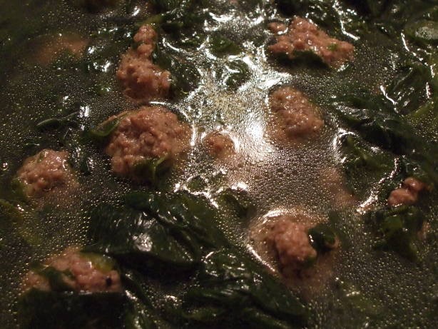 American Comfort Soup spinach  Meatballs Dinner