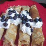 American Pancakes with Curd Coconut and Berries Breakfast