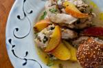 American Roasted Chicken Thighs With Peaches Basil and Ginger Recipe Dinner
