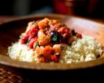 British Couscous With Tomatoes Cauliflower Red Peppers and Olives Recipe Appetizer