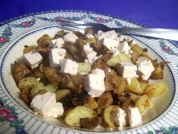German Vegetarian Bratkartoffeln german Fried Potatoes W Feta Cheese Appetizer