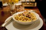 American Pasta With Roast Chicken Currants and Pine Nuts Recipe Dinner