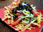 American Peppers and Black Beans on a Bed of Crunchy Tortilla Strips Dinner