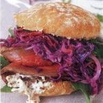 Rolls with Roast Beef Beetroot and Red Cabbage recipe