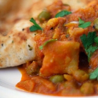 Pakistani Naan Bread with Curried Vegetables Other