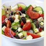 American Greek Salad with Tomatoes Olives and Feta Cheese Appetizer