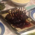 American Rack of Lamb with a Merlot Glaze and Cherry Reduction Sauce BBQ Grill