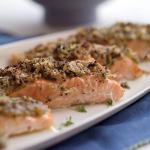 American Roasted Salmon with Lemonherb Matzo Crust Appetizer