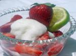 American Coconut Ice With Strawberries Dessert