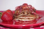 Canadian Strawberry Almond Pancakes With Strawberry Syrup Breakfast