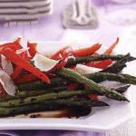 American Green Asparagus and Grilled Peppers with Parmesan Appetizer