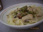 American Fettuccini With Asparagus and Garlicky Chicken Dinner