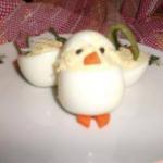 American Boiled Eggs Decorated for Easter Appetizer