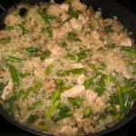 American Creamy Risotto with Chicken and Asparagus Appetizer