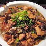 American Stirfry Dish with Chicken and Mushrooms Appetizer