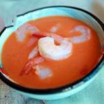 Indian Tomato Broth with Shrimp Appetizer