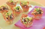 Canadian Basil Chicken And Avocado Wonton Cups Recipe Appetizer
