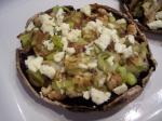 American Stuffed Mushrooms With Leeks Blue Cheese and Walnuts Appetizer