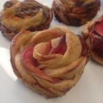 American Puff Pastry Apples in Rose Form Dessert